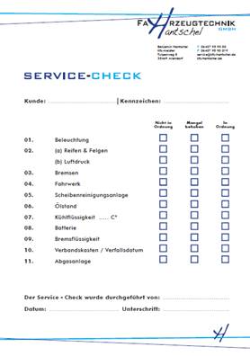 kfz-service-check - Fahrzeug
